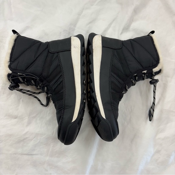 Sorel Black‎ and White Faux Fur-Lined Waterproof Boots Size 3 Youth - Picture 2 of 9